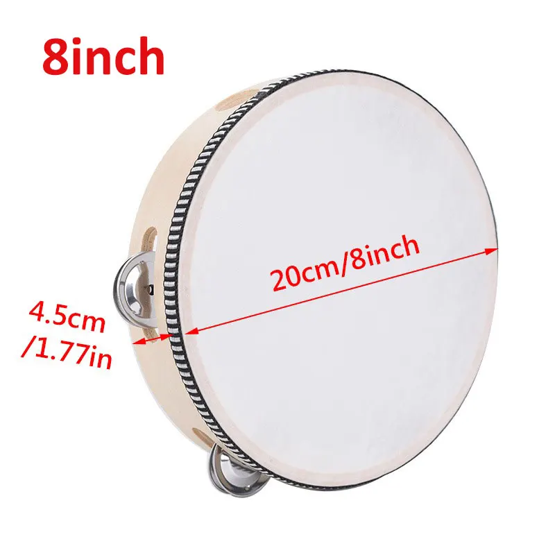 6inch Musical Tambourine Tamborine Drum Round Percussion Gift With