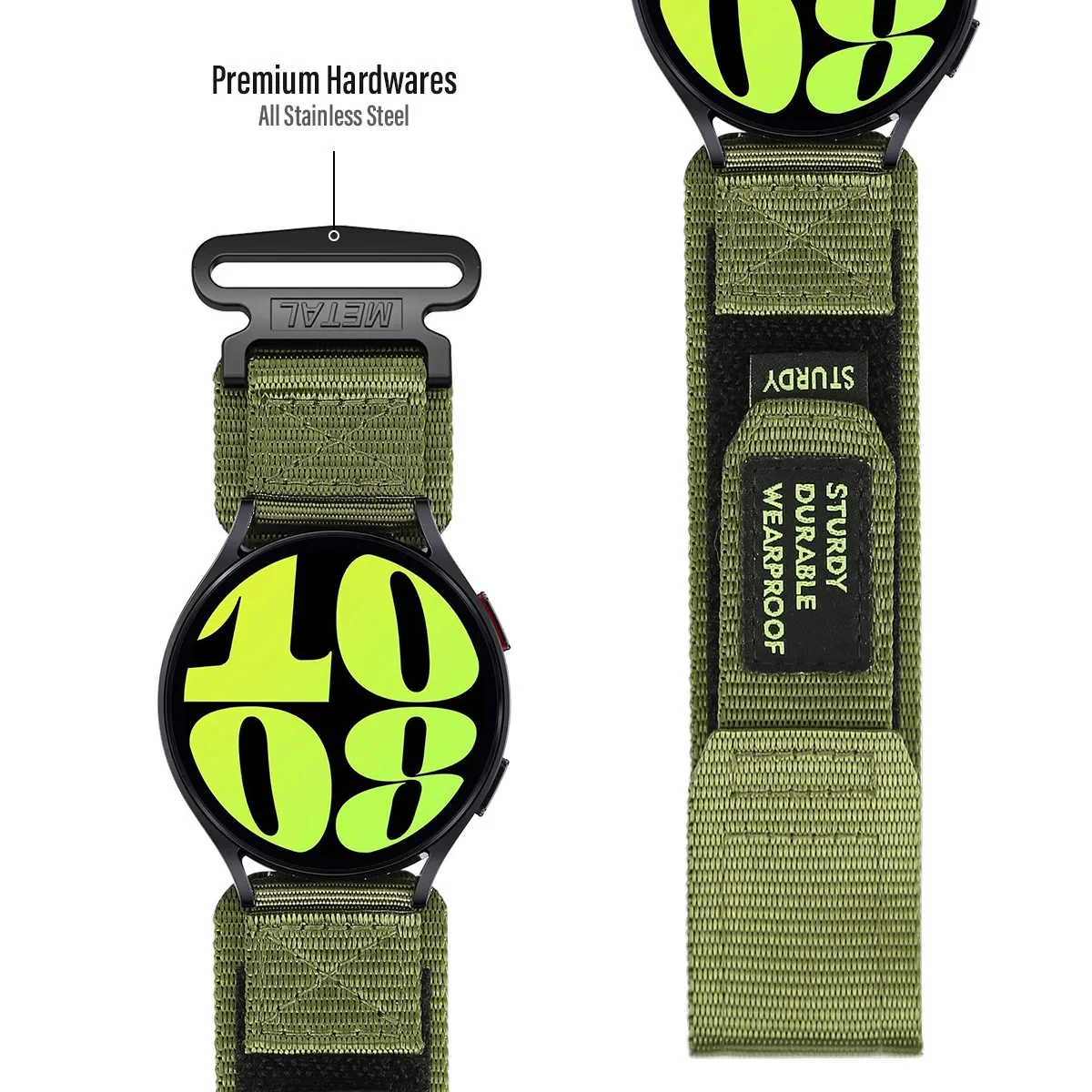 Versatile Nylon Strap with Sport Loop Bracelet Design - Available in 20mm and 22mm Sizes