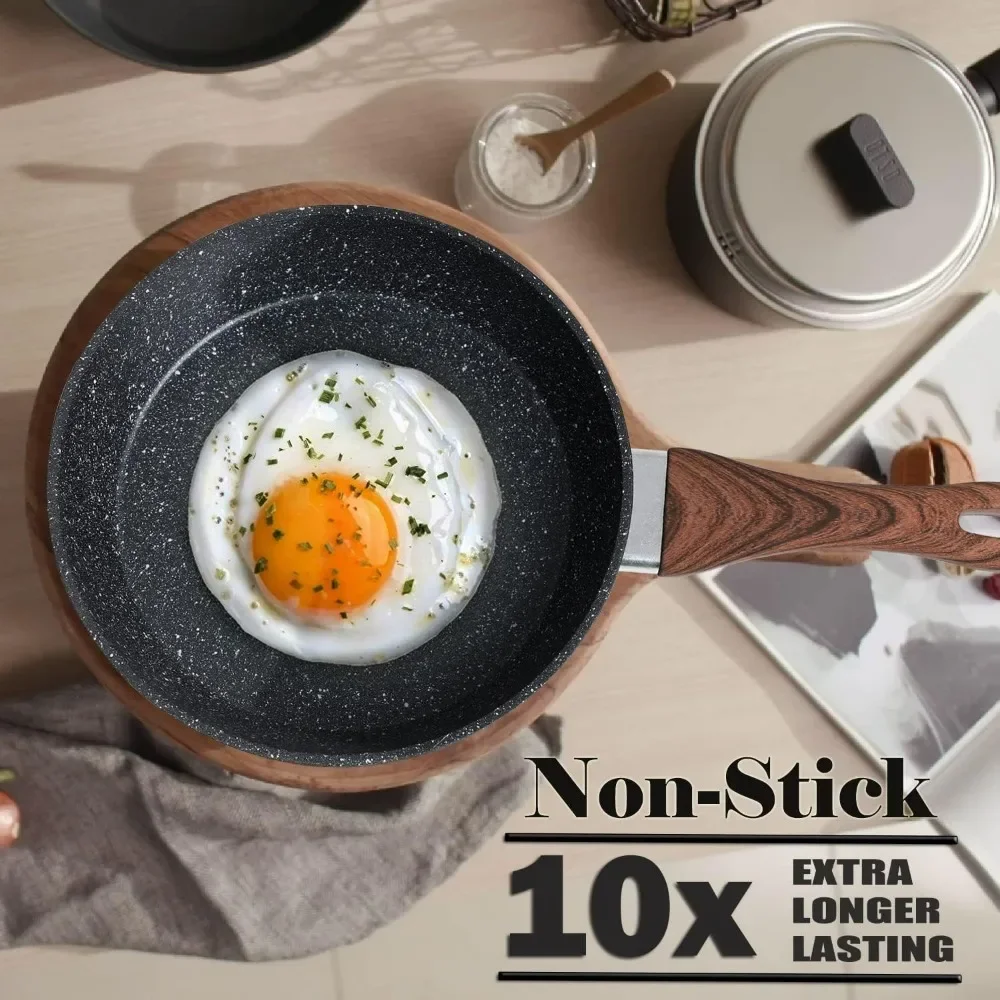 12 Piece Cooking Pan Set, Granite Black Nonstick Pots and Pans Set, Induction Pots and Pans Set Non Stick