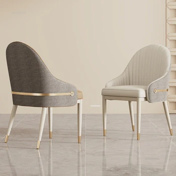 Cream Style Restaurant Thickened Dining Chairs Designer Hotel Leisure Dining Chair Comfortable Sedentary Back Chairs for Kitchen 2