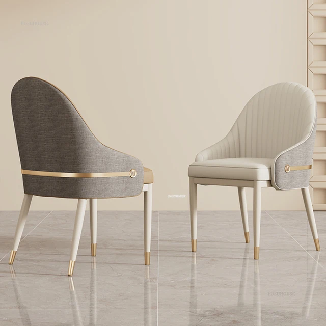Cream Style Restaurant Thickened Dining Chairs Designer Hotel Leisure Dining Chair Comfortable Sedentary Back Chairs for Kitchen 2