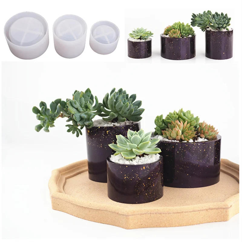 Flower Pot Epoxy Resin Mold Jewelry Storage Box Cup Casting Silicone