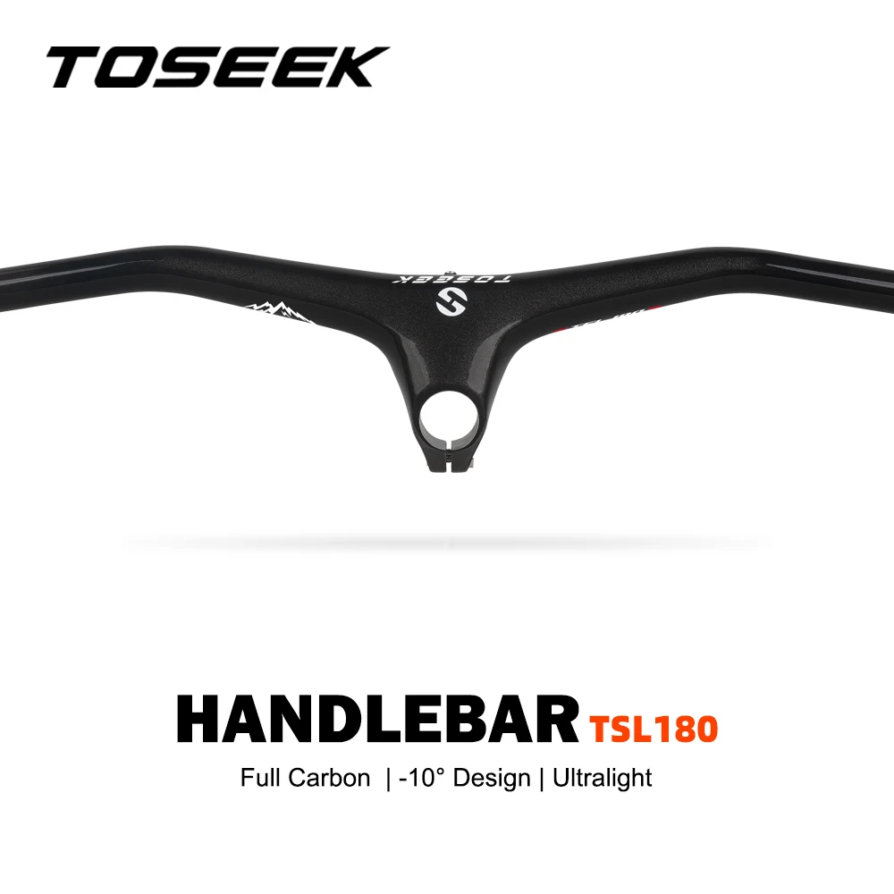 

TOSEEK TSL180 Mtb Handlebars And Stem -10Degree Carbon Integrated Handlebar 260g Width780-70/80/90/100/110mm For Mountain Bike