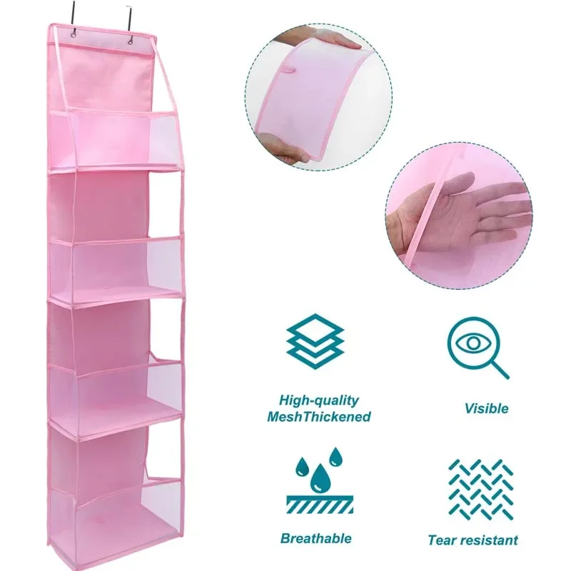 4Layer Storage Bag Foldable Hanging Organizers for Bathroom Behind Door Snacks Toys Clothes Storage Accessories Closet Organizer - AliExpress 15