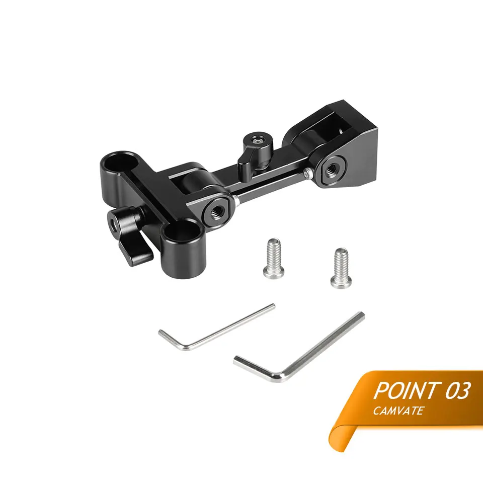 Adjustable Monitor Support Bracket With Dual 15mm Rod Clamp For Camera Monitor C