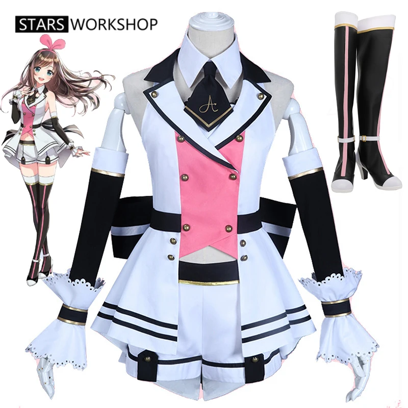 

Anime Virtual YouTuber A.I.Channel/Kizuna AI Cosplay Costume Sailor Suit Women Girls Sweet Uniform Bunny Ears For Halloween