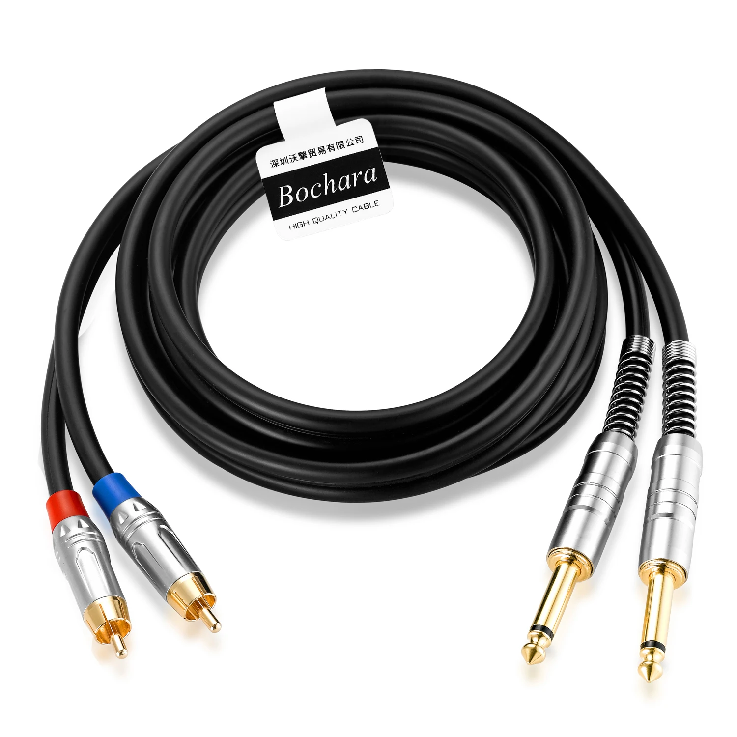 Bochara  1/4 ġ TS 6.5mm  2RCA OFC  ̺  + 극̵  ݵ 1.8m 3m 5m
