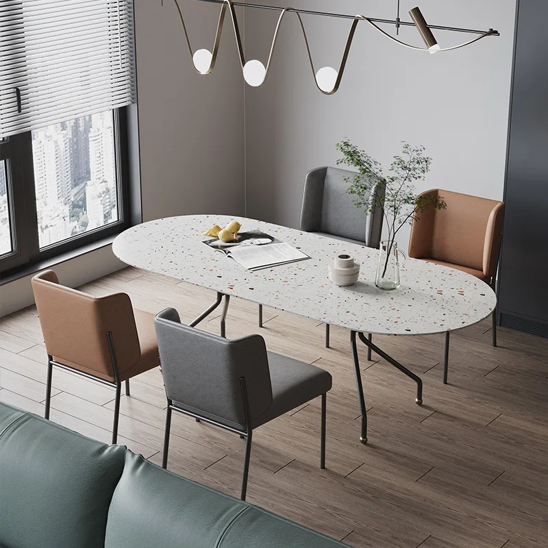 

Modern Living Room Luxury Oval Dining Room Table Chairs Set Large Kitchen Side Tables Tea Mesa De Centro De Sala Home Furniture