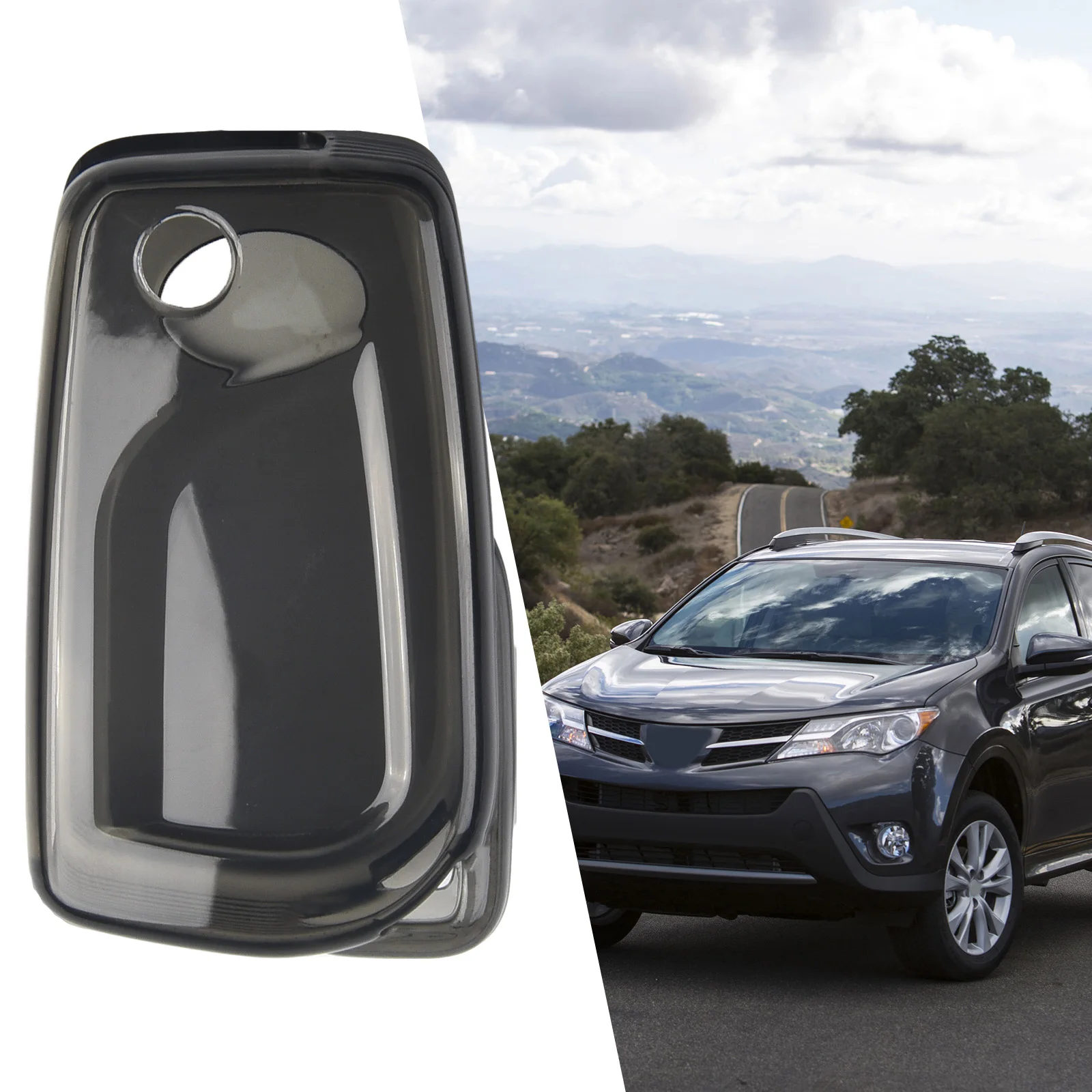 

1PCS Car Flip Key Cover Transparent Black Anti-scratch Protect Case TPU Material Suitable For RAV4 2019-2023 For Camry 2018-2023