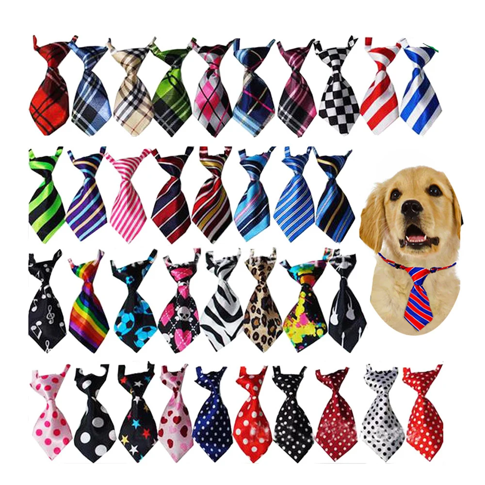 

50/100pcs Stripe Small Dog Ties Solid Adjustable Pet Dog Cat Bow Ties Accessories Pet Neckties Ties Bowties Dog Holiday Products