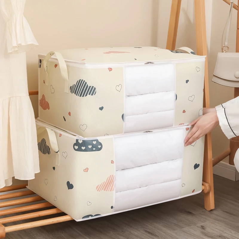 Big Capacity Quilt Clothes Duvet Blanket Storage Bag Dustproof Closet Under-Bed Moisture Proof Organizer Sorting Bags With Zippe 4