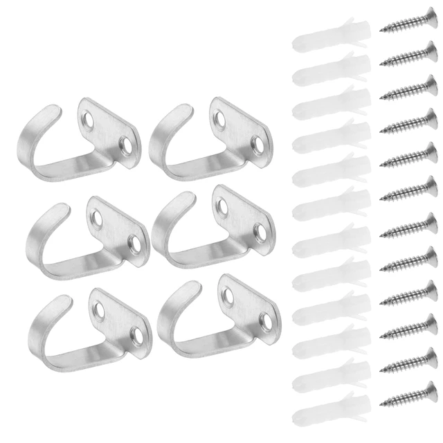 6Pcs Stainless Steel Ceiling Hooks, M5 Oval Open Hooks, Pad Eye Plate  Anchor Screw Wall Mount Hook for Hanging Lamp Plant Basket Ceiling Fan Tool