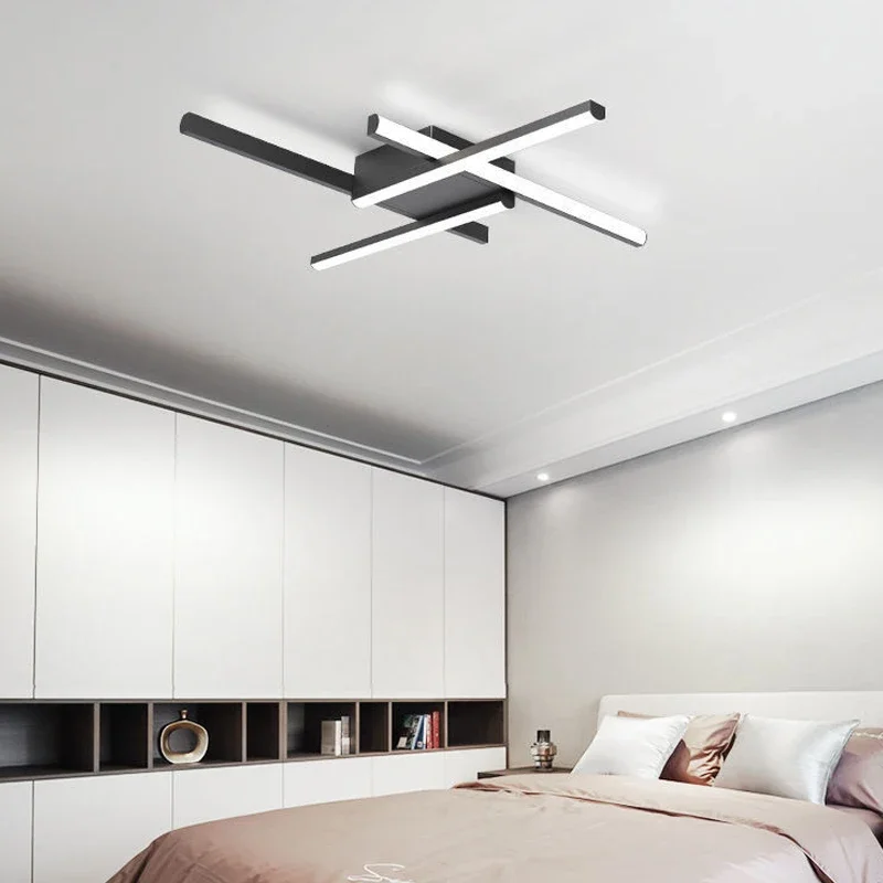 Modern LED Ceiling Light Black 50cm 32W Home Decor Lamps For Bedroom Bedside Living Room Office Indoor Lighitng Fixtures