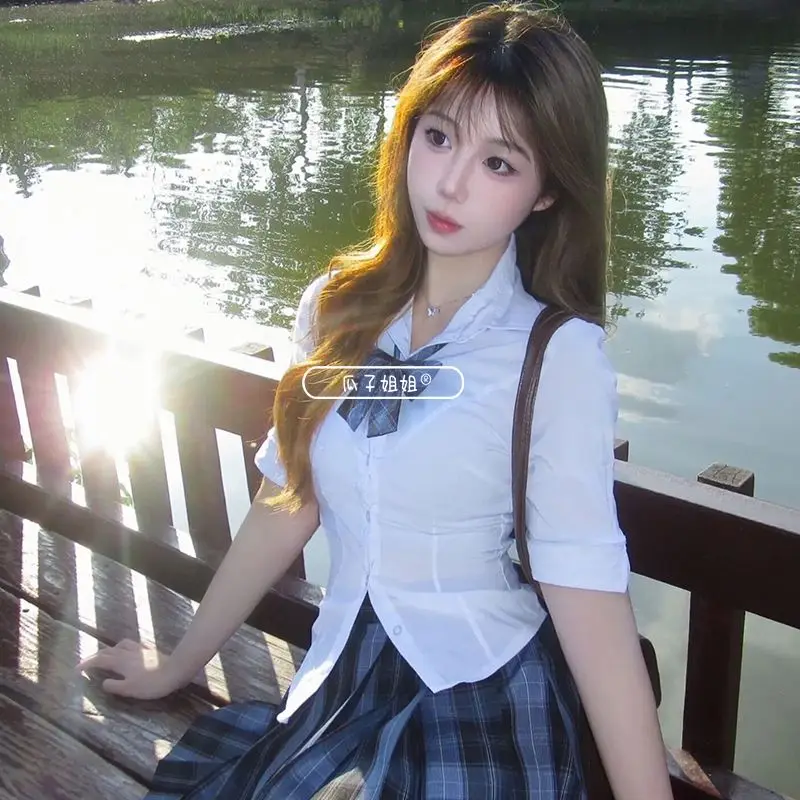 Japan Jk Summer New Fashion Women Korea School Uniform Style Jk Dress Set Women'S Two-Piece Set Pleated Skirt Set Collge Style