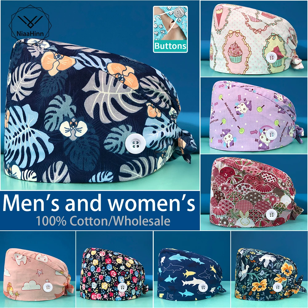 

Beauty Salons Surgical Caps Operating Room Veterinary Pet Hospital Clinic Clinical Nurses Scrubs Hat Soft Lab Spa Breathable Cap