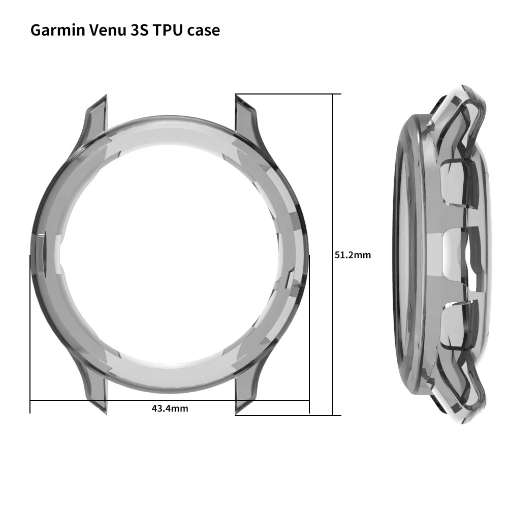 Protection Case for Garmin Venu 3 3S Smart Watch Protector Frame Soft Crystal Clear TPU Case for Garmin Venu 3S Cover