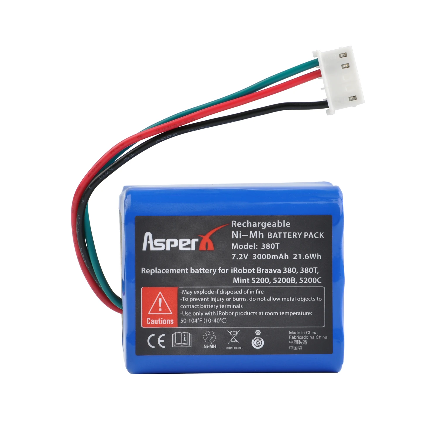 Varta E39 Batteria 7.2V 4000mAh Ni-MH Per IRobot Braava - Ricambio Compatibile Modelli 380, 390, Mint Plus Rasaerba A Batteria Bosch