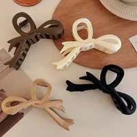 13cm Matte Hair Clips – Vintage Ribbon Bow Claw Clips for Women, Shark Clip Ponytail Holders