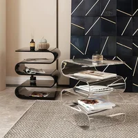 S-shaped acrylic side table magazine rack, decorative bookshelf magazine rack 1