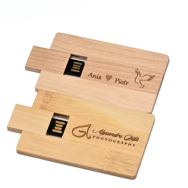 카드 64GB USB 플래시 드라이브 무료 로고 맞춤형 32GB 펜 드라이브 결혼 선물 16GB 메모리 스틱 맞춤형 나무 8GB U 디스크