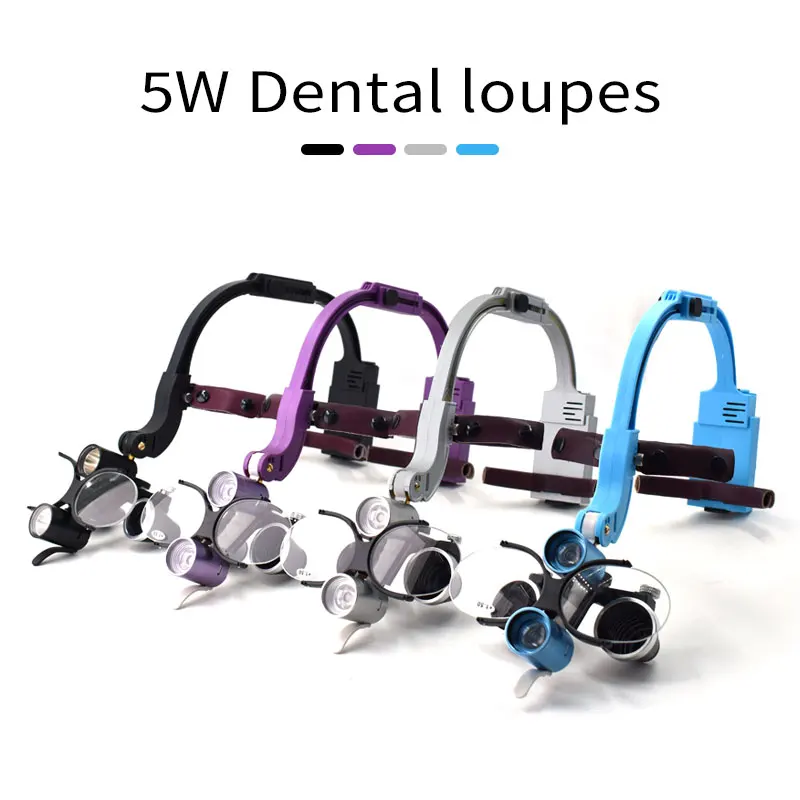 

Dental Loupes Magnifier with LED Headlight 5W Dental Lab Medical Loupes Binocular 2.5X 3.5x 420 Headlamp