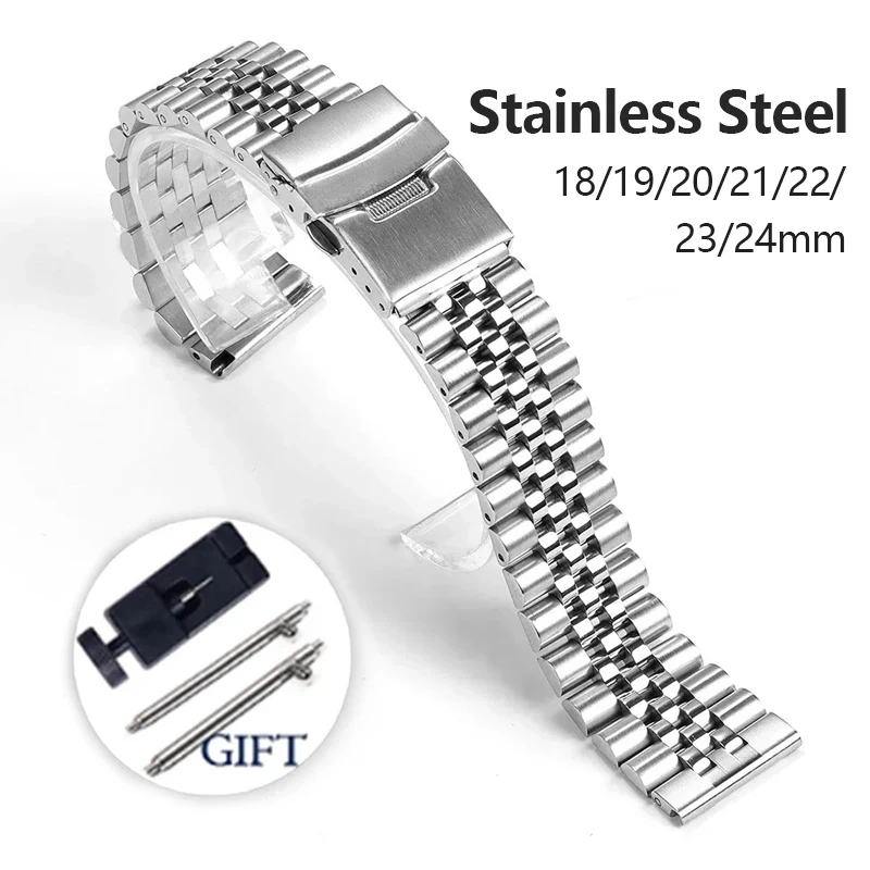 

Quick Fit Solid Stainless Steel Strap for Seiko Metal Wristband for Rolex Women Men 20 18 19 21 22 24 23mm Universal Bracelet
