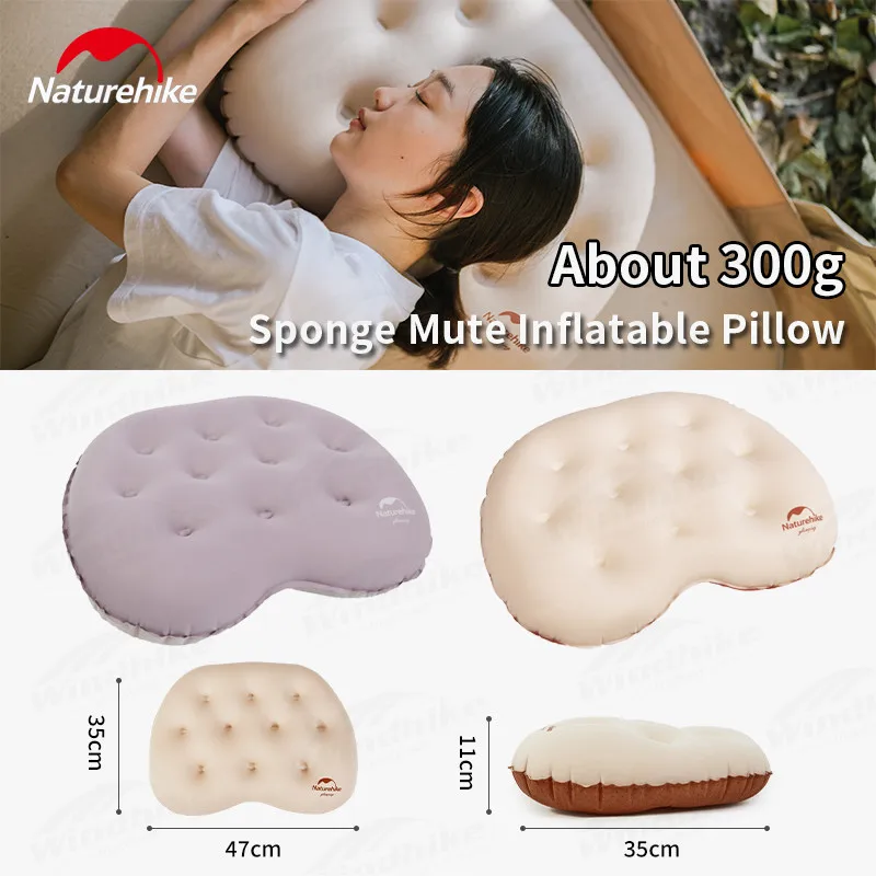 

Naturehike Ultralight 300g Inflatable Pillow 11cm Thickening Soft TPU Sponge Pillow Travel Office Rest Sleep Backrest Cushion