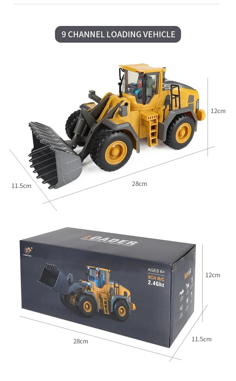 Remote Control Excavator Dump Truck - RC Alloy Plastic Construction Toy for Kids