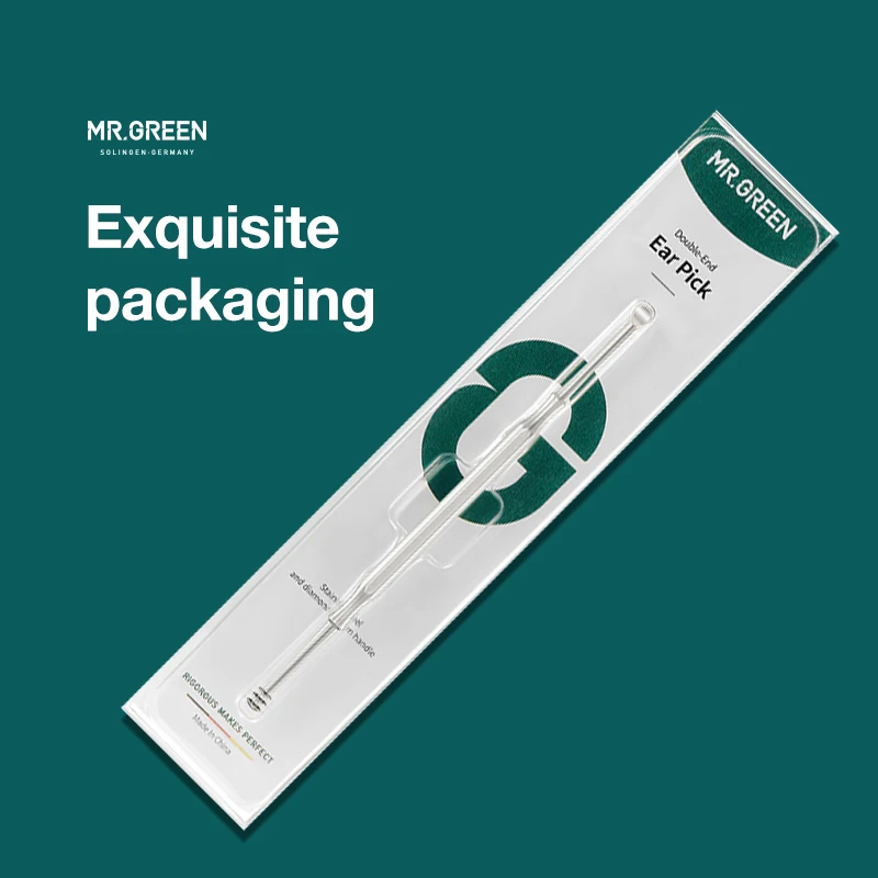 Head MR.GREEN Double Ear Wax Removal Ear Cleaner Double End Earwax Remover 360° Cleaning Ear Pick Stainles wax_voghion.com