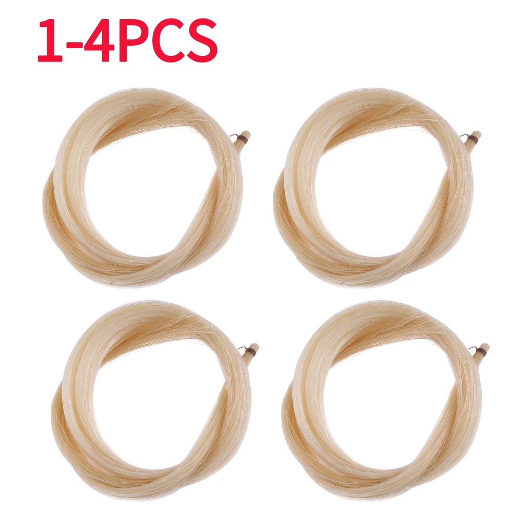 Violin Bow Hair 1 Hank Yellow+White Natural Horsehair Parts