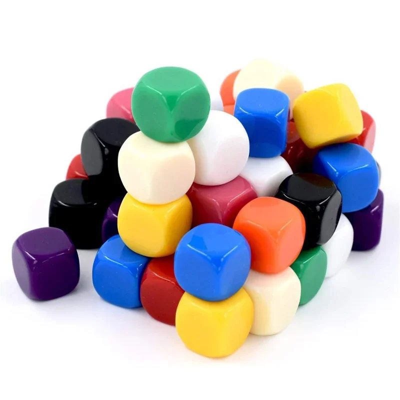 Set Di 50 Dadi Da Gioco In Acrilico 14 Mm | 10 Colori Con Sacchetto Di Velluto | Per Giochi Da Tavolo E Di Ruolo | Numeri Ben Leggibili