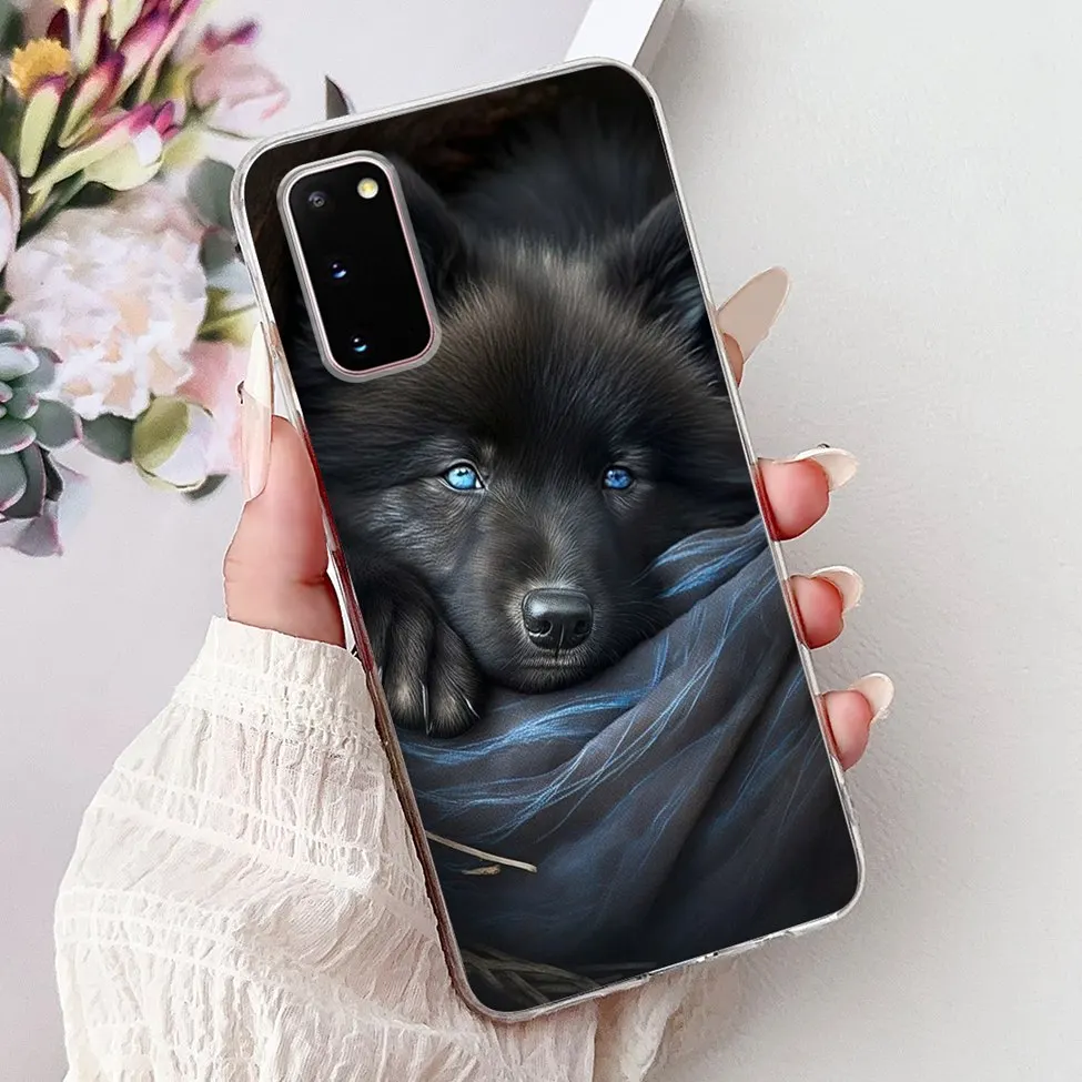 Clear Cute Cat and Fashion Flower Painted Phone Case Cover