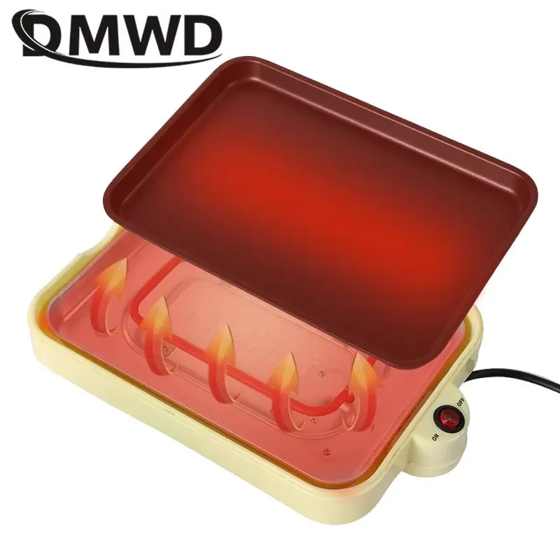 DMWD Electric egg roasted hamburger machine red bean cake pie crepe maker pancake baking barbecue omelette frying pan non-stick 5