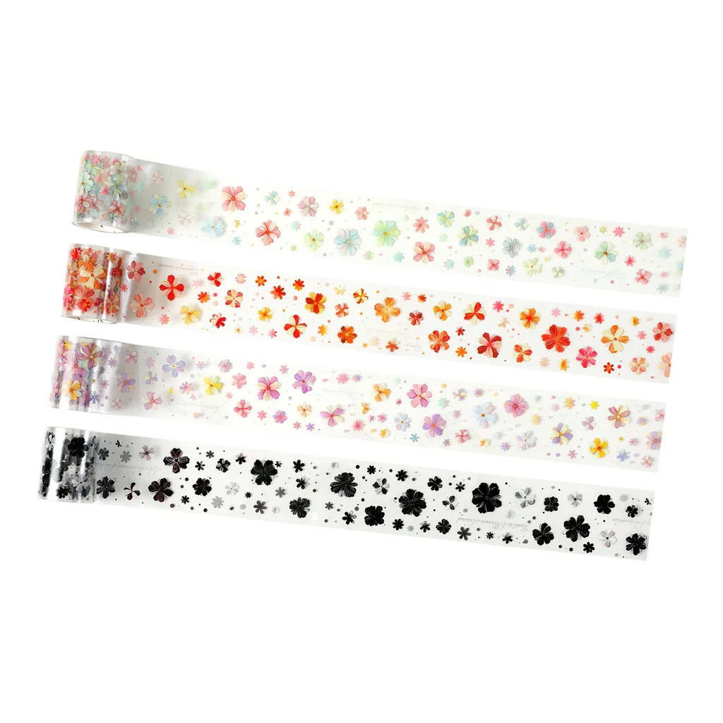 Floral PET Decorative Adhesive Tape for Scrapbooking and Journaling