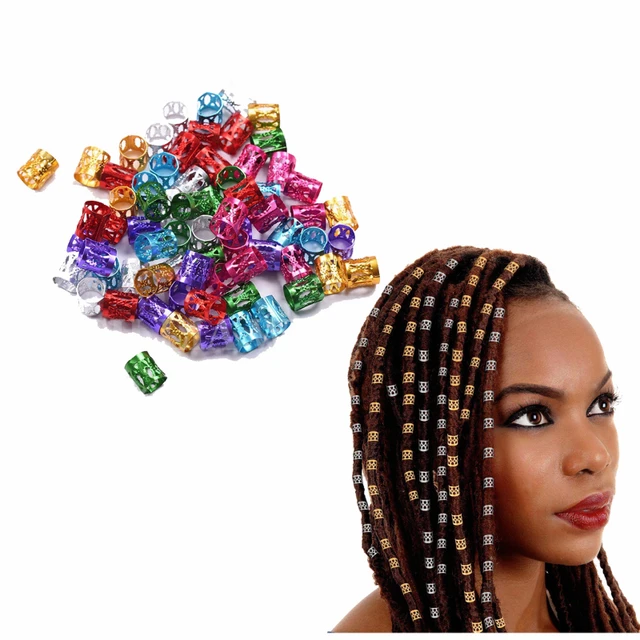 100Pcs Adjustable Hair Cuff Braids Red Green Blue Purple Silver Gold Hair  Beads for Braids for Girls - AliExpress