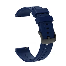 Silicone 22mm Watchband with Matching Case in Various Colors (Navy blue)