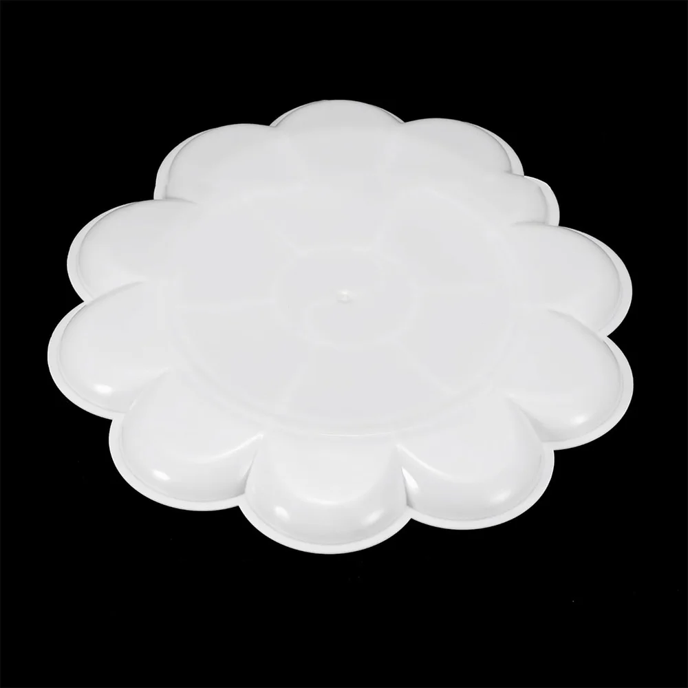 2/6Pcs Paint Tray Palette, 7.28"/18.5cm Painting Palette Plastic Flower Shape for Watercolor Gouache Art Craft DIY Project