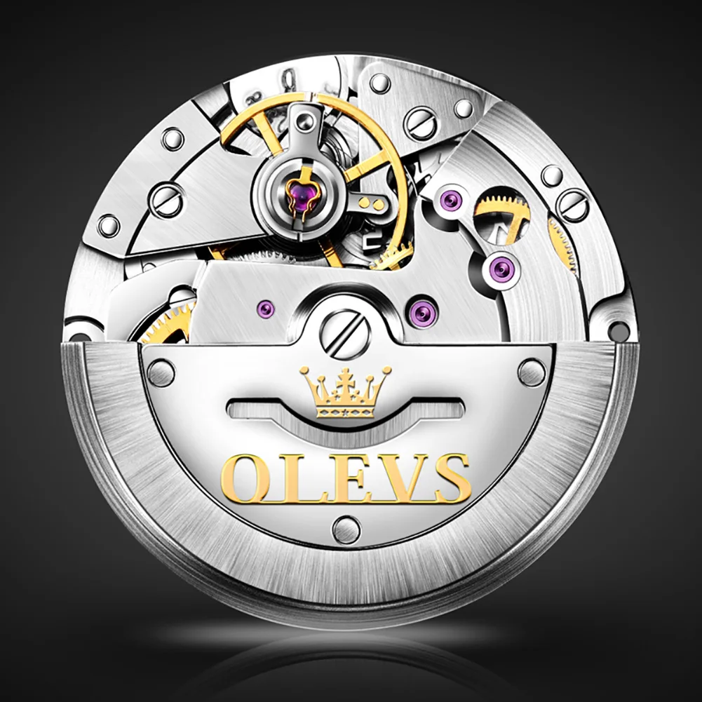 OLEVS Original Men Mechanical Watch Luxury Automatic Sport Stainless Steel Waterproof Top Brand Wrist Watches Relogio Masculino