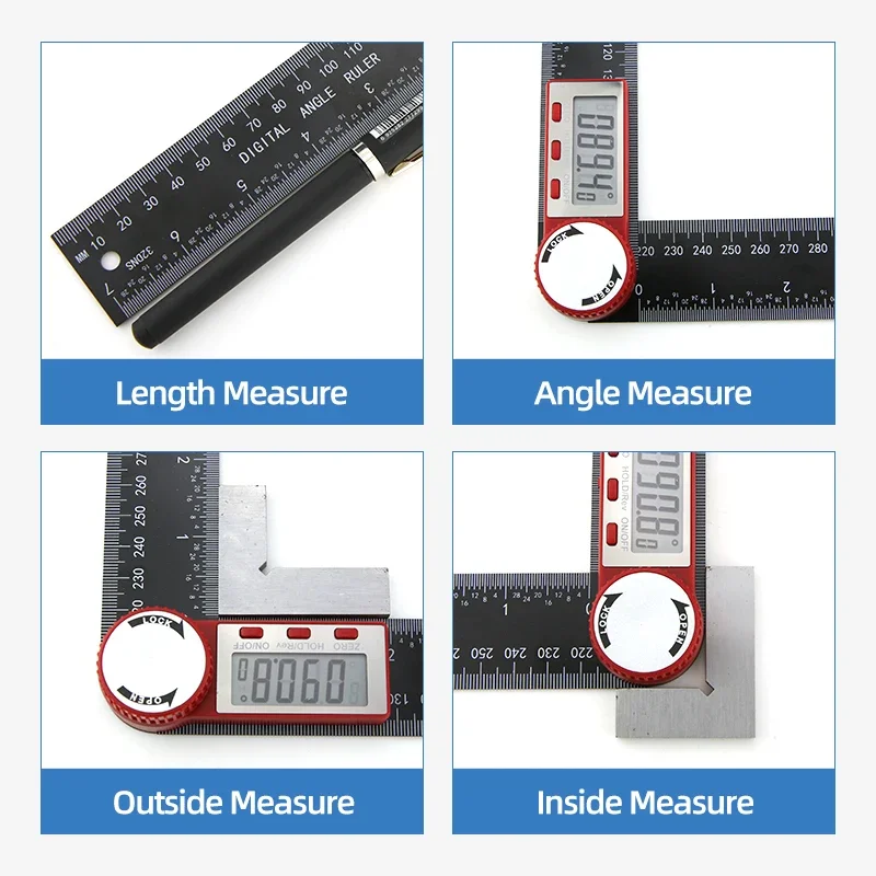 Digital Goniometer Electronic Protractor Angle Gauge Measurement Tool Multi Angle Ruler Woodworking Tools Meter Finder