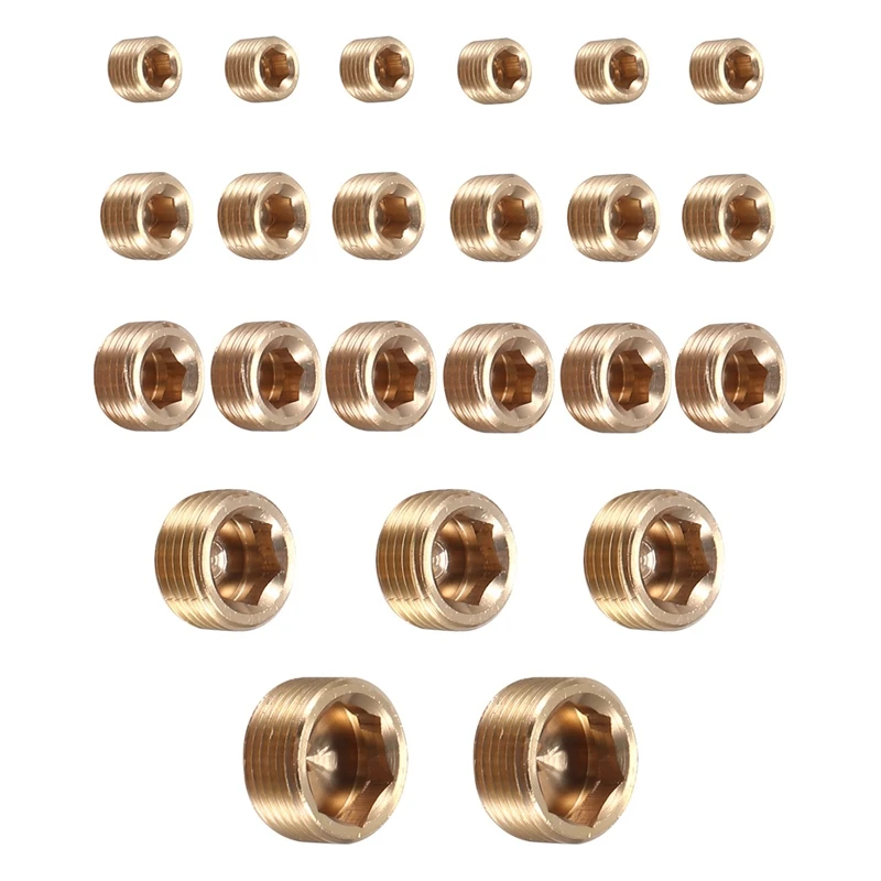 Tanie 23Pcs Brass Pipe Fitting,1/8 Inch 1/4 Inch 3/8 Inch 1/2