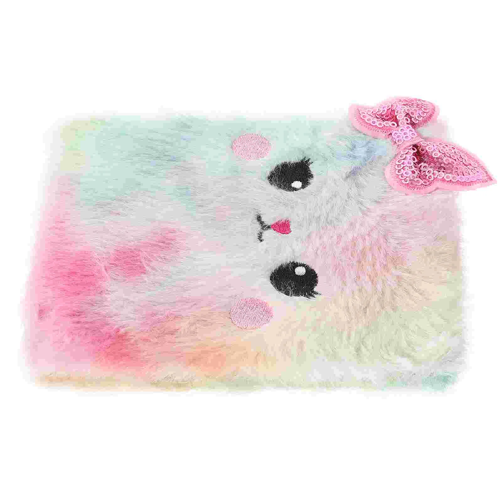 

Plush Cat Notebook Lovely Animal Notepad Fluffy Cartoon Secret Diary Cute Lined Journal Fuzzy Travel Notepad Planner Gift Girls