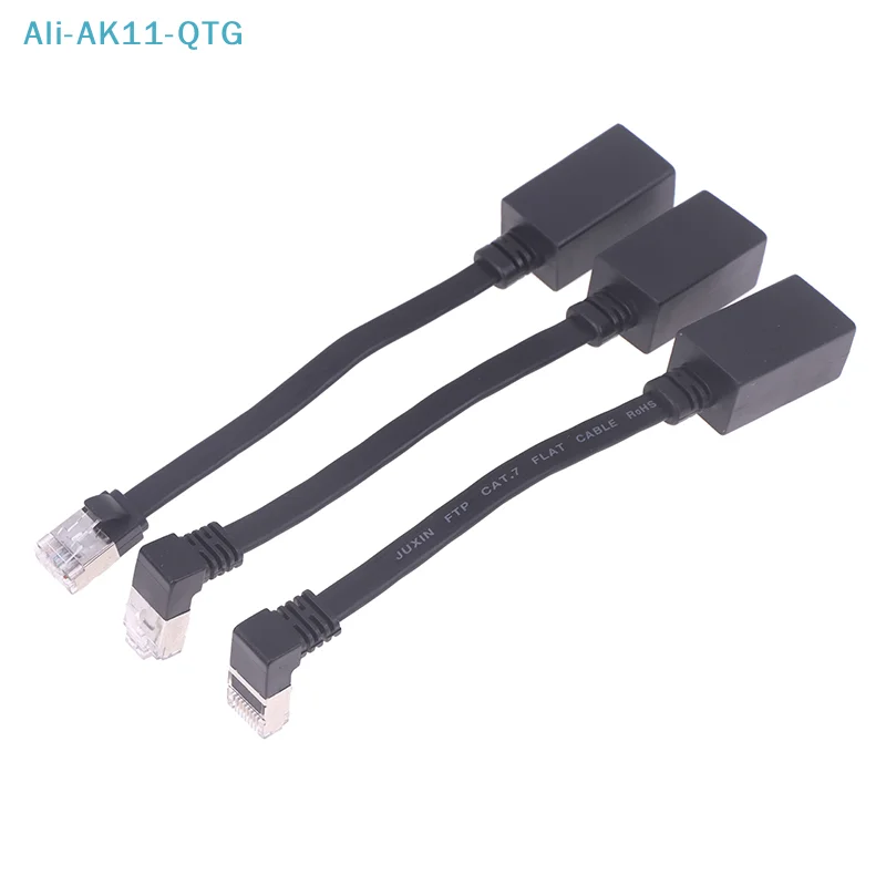 핫 90도 CAT7 네트워크 연장 케이블 플랫 울트라 10G 오른쪽/왼쪽 각도 엘..