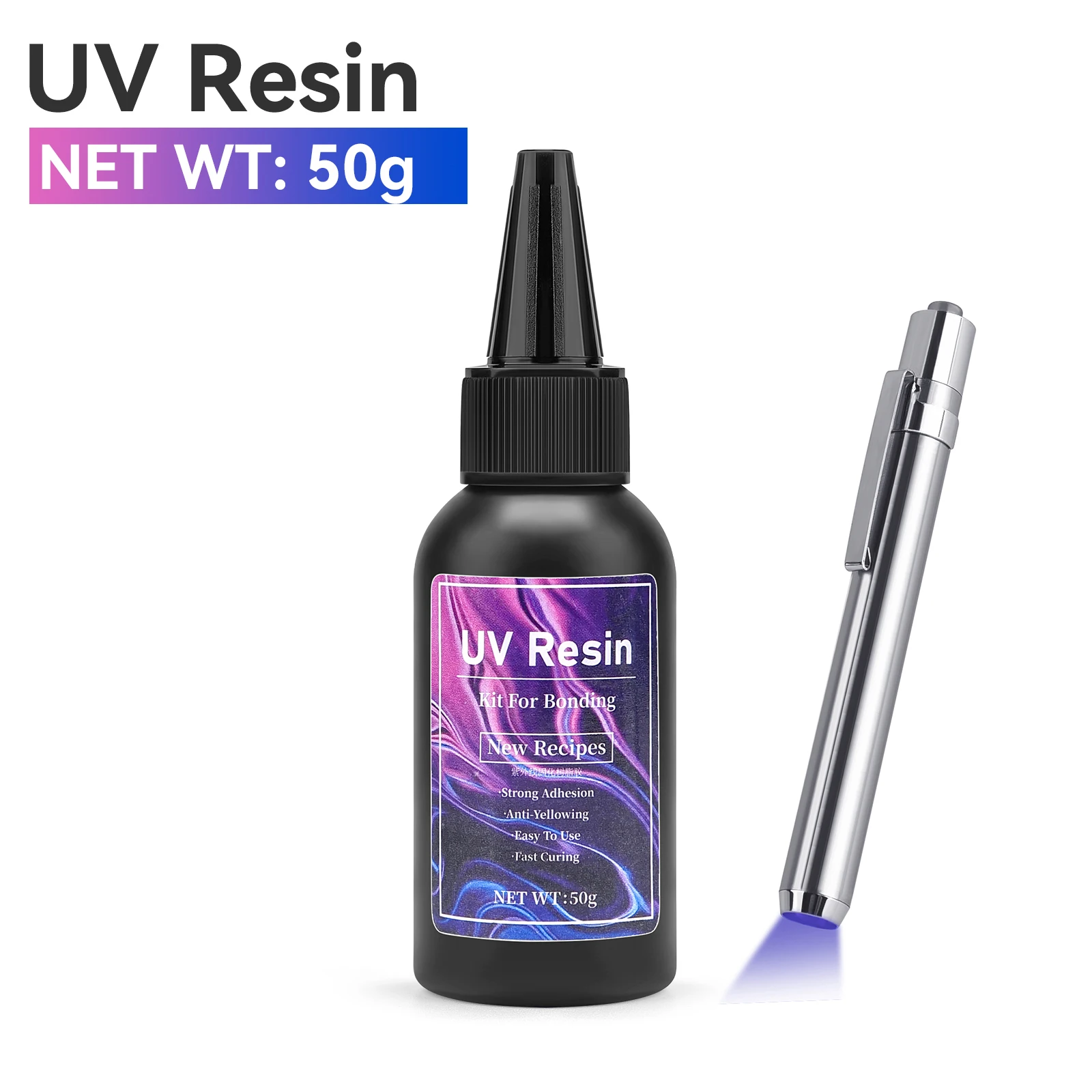 High-Transparency Fast-Drying UV Epoxy Resin Glue for DIY Jewelry and Crafting - 20g/30g/50g