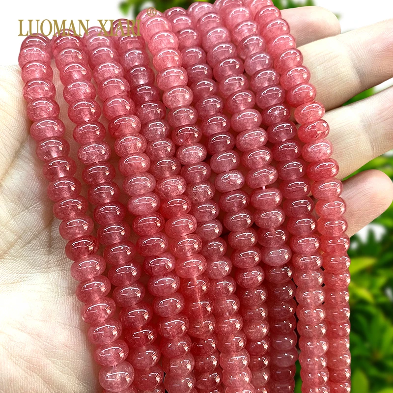 

5x8MM Abacus Natural Stone Red Rhodochrosite Colors Chalcedony Spacer Beads for Jewelry Making Diy Bracelet Charms Accessories