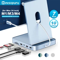 Minisopuru USB C Hub for iMac 24inch 2021/2023/2024 Support M.2 NVMe SSD iMac Accessories with USB C A 10Gbps SD TF iMac USB Hub 1