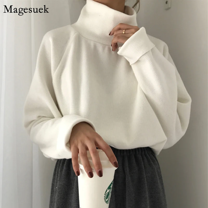 Winter White Turtleneck Sweater Women 
