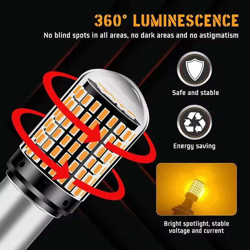 High-Performance LED Automotive Light Bulbs - Set of 2, 12V, White