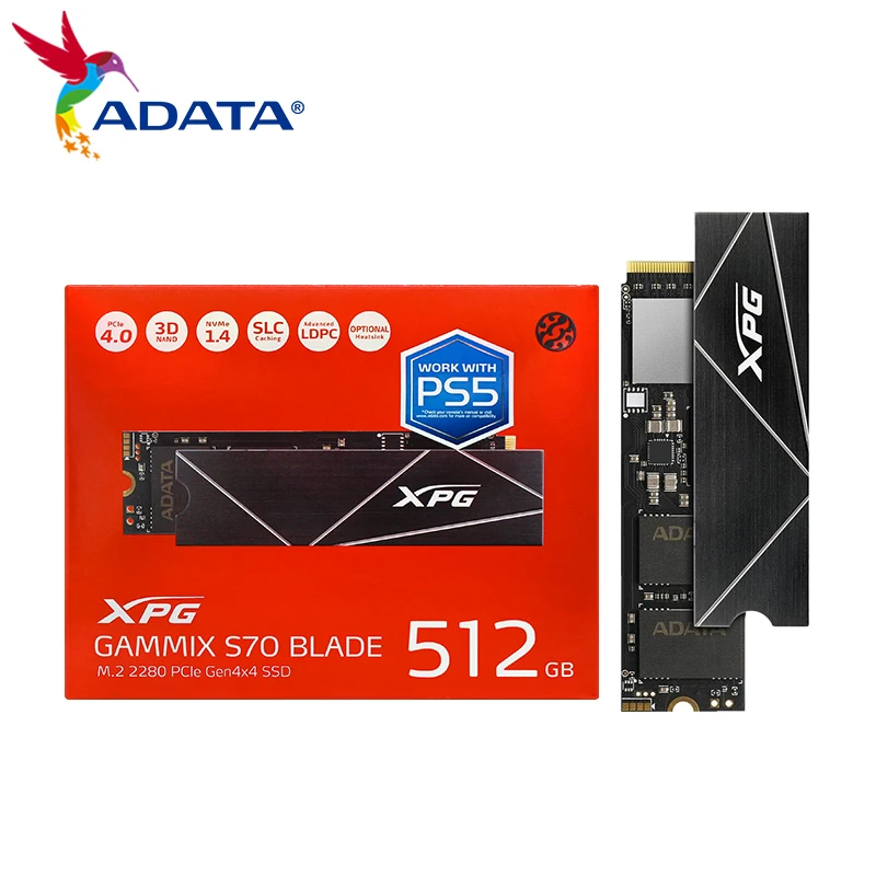 

ADATA XPG S70 BLADE SSD GAMMIX PCIe Gen4 M.2 512GB 1TB 2TB Internal Hard Disk with Heatsink Solid State Drive for Desktop Laptop