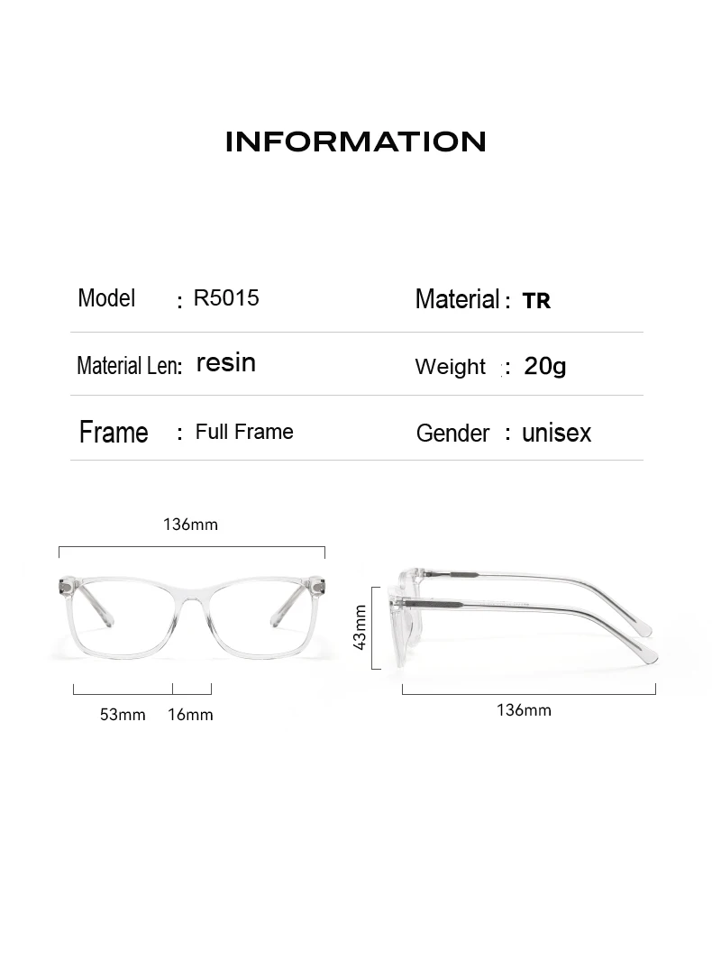 6-in-1-Brille mit magnetischen Clips, dekorative Brille, Anti-Blaulicht, modisches mehrfarbiges Brillengestell, quadratische TR-Brille mit Federscharnier – Detail 9