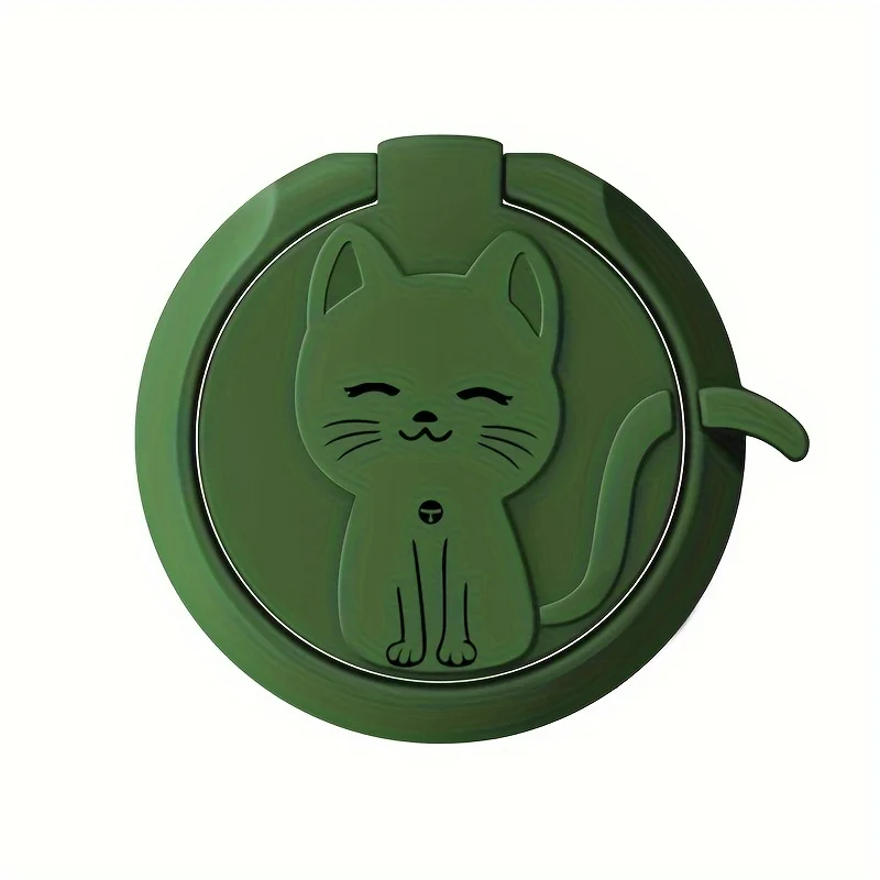 Cute Cartoon Cat Finger Ring Holder - Rotate Metal Mobile Phone Stand